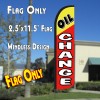 OIL CHANGE (Yellow/Red) Windless Polyknit Feather Flag (2.5 x 11.5 feet)