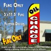 OIL CHANGE (Yellow/Red) Flutter Feather Banner Flag (11.5 x 3 Feet)