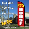 OPEN HOUSE (Yellow/Red) Flutter Polyknit Feather Flag (11.5 x 2.5 feet)