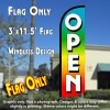 Open (Multi-colored) Windless Polyknit Feather Flag (3 x 11.5 feet)
