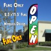 OPEN (Multicolor) Windless Polyknit Feather Flag (2.5 x 11.5 feet)