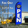 OPEN (Sports) Flutter Feather Banner Flag (11.5 x 3 Feet)
