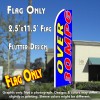 OVER 30 MPG (Blue) Flutter Feather Banner Flag (11.5 x 2.5 Feet)
