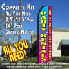 PARTY RENTALS Tents Tables Chairs More (Pink/Yellow) Flutter Feather Banner Flag Kit (Flag, Pole, & Ground Mt)