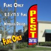 PEST CONTROL (Red/Yellow) Windless Polyknit Feather Flag (2.5 x 11.5 feet)