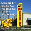 PET GROOMING (Yellow) Flutter Feather Banner Flag Kit (Flag, Pole, & Ground Mt)