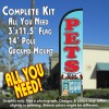Pets Windless Feather Banner Flag Kit (Flag, Pole, & Ground Mt)