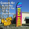 QUALITY USED CARS (Gradient) Flutter Feather Banner Flag Kit (Flag, Pole, & Ground Mt)