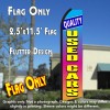 QUALITY USED CARS (Gradient) Flutter Polyknit Feather Flag (11.5 x 2.5 feet)