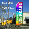 QUALITY USED CARS (Multi-colored) Flutter Feather Banner Flag (11.5 x 3 Feet)