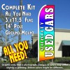 QUALITY USED CARS (Multi-colored) Flutter Feather Banner Flag Kit (Flag, Pole, & Ground Mt)