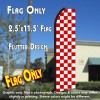 Checkered RED/WHITE Flutter Polyknit Feather Flag (11.5 x 2.5 feet)
