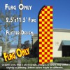Checkered RED/YELLOW Flutter Polyknit Feather Flag (11.5 x 2.5 feet)
