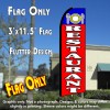 RESTAURANT (Blue/Red) Flutter Feather Banner Flag (11.5 x 3 Feet)