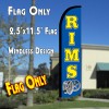 RIMS (Blue/Yellow) Windless Polyknit Feather Flag (2.5 x 11.5 feet)