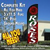 Roses Windless Feather Banner Flag Kit (Flag, Pole, & Ground Mt)