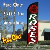 Roses Windless Polyknit Feather Flag (3 x 11.5 feet)