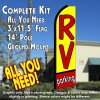 RV PARKING (Yellow/Red) Flutter Feather Banner Flag Kit (Flag, Pole, & Ground Mt)