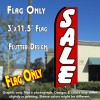 SALE (Red/White) Flutter Feather Banner Flag (11.5 x 3 Feet)