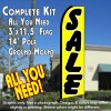 SALE (Yellow) Flutter Feather Banner Flag Kit (Flag, Pole, & Ground Mt)