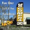 SE COMPRA ORO (Black/Gold) Flutter Feather Banner Flag (11.5 x 3 Feet)