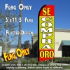 SE COMPRA ORO (Red/Gold) Flutter Feather Banner Flag (11.5 x 3 Feet)