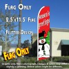 Season's Greetings (Red/Snowman) Flutter Polyknit Feather Flag (11.5 x 2.5 feet)