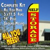 SELF STORAGE (Yellow/Red) Flutter Feather Banner Flag Kit (Flag, Pole, & Ground Mt)