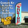 Shrimp Windless Feather Banner Flag Kit (Flag, Pole, & Ground Mt)