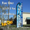 SKI SHOP Rentals Gear Apparel (Blue/White) Flutter Polyknit Feather Flag (11.5 x 2.5 feet)