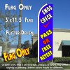 SMOG CHECK PASS OR FREE RETEST (Blue) Flutter Feather Banner Flag (11.5 x 3 Feet)