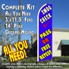 SMOG CHECK PASS OR FREE RETEST (Blue) Flutter Feather Banner Flag Kit (Flag, Pole, & Ground Mt)