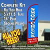 Smog Check Test Only Windless Feather Banner Flag Kit (Flag, Pole, & Ground Mt)