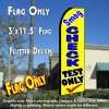 SMOG CHECK TEST ONLY (Yellow) Flutter Feather Banner Flag (11.5 x 3 Feet)