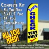 SMOG CHECK TEST ONLY (Yellow) Flutter Feather Banner Flag Kit (Flag, Pole, & Ground Mt)