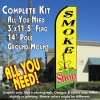 SMOKE SHOP (Yellow/Green) Flutter Feather Banner Flag Kit (Flag, Pole, & Ground Mt)