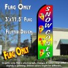 SNOW CONES (Multi-colored) Flutter Feather Banner Flag (11.5 x 3 Feet)