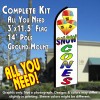 SNOW CONES (White) Flutter Feather Banner Flag Kit (Flag, Pole, & Ground Mt)