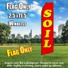 Soil (Red/Yellow Letters) Flutter Feather Flag Only (3 x 11.5 feet)