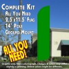 Solid GREEN Windless Feather Banner Flag Kit (Flag, Pole, & Ground Mt)