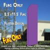 Solid PURPLE Flutter Polyknit Feather Flag (11.5 x 2.5 feet)