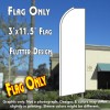 Solid WHITE Flutter Feather Banner Flag (11.5 x 3 Feet)