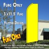 Solid YELLOW Flutter Feather Banner Flag (11.5 x 3 Feet)