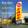 STOP SAVE NOW (Yellow/Blue) Flutter Feather Banner Flag (11.5 x 3 Feet)