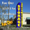 STORAGE Climate Controlled (Blue/Yellow) Flutter Polyknit Feather Flag (11.5 x 2.5 feet)