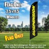 Suspension (Black/Yellow) Windless Polyknit Feather Flag Only (3 x 11.5 feet)