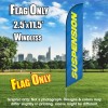 Suspension (Blue/Yellow) Windless Polyknit Feather Flag Only (3 x 11.5 feet)