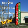 TACOS BURRITOS (Red/Green) Windless Polyknit Feather Flag (2.5 x 11.5 feet)