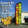 Tacos & Burritos (Red/Green) Windless Feather Banner Flag Kit (Flag, Pole, & Ground Mt)