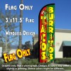 Tacos & Burritos (Red/Green) Windless Polyknit Feather Flag (3 x 11.5 feet)